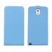 Samsung Galaxy Note 3 - Genuine Leather Up Down Flip Stand Protective Phone Cover Case - Blue